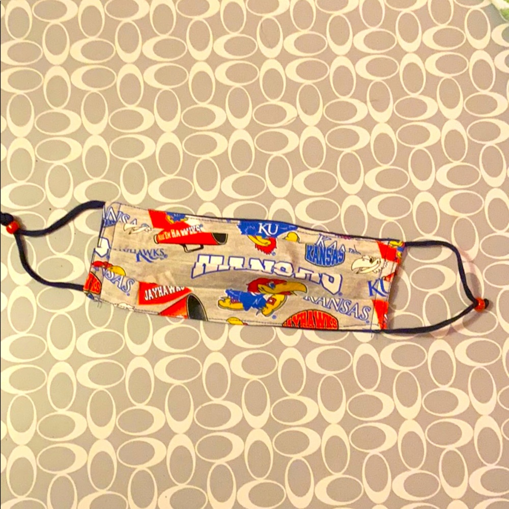 Non medical face mask 100% Cotton Kansas Jayhawk